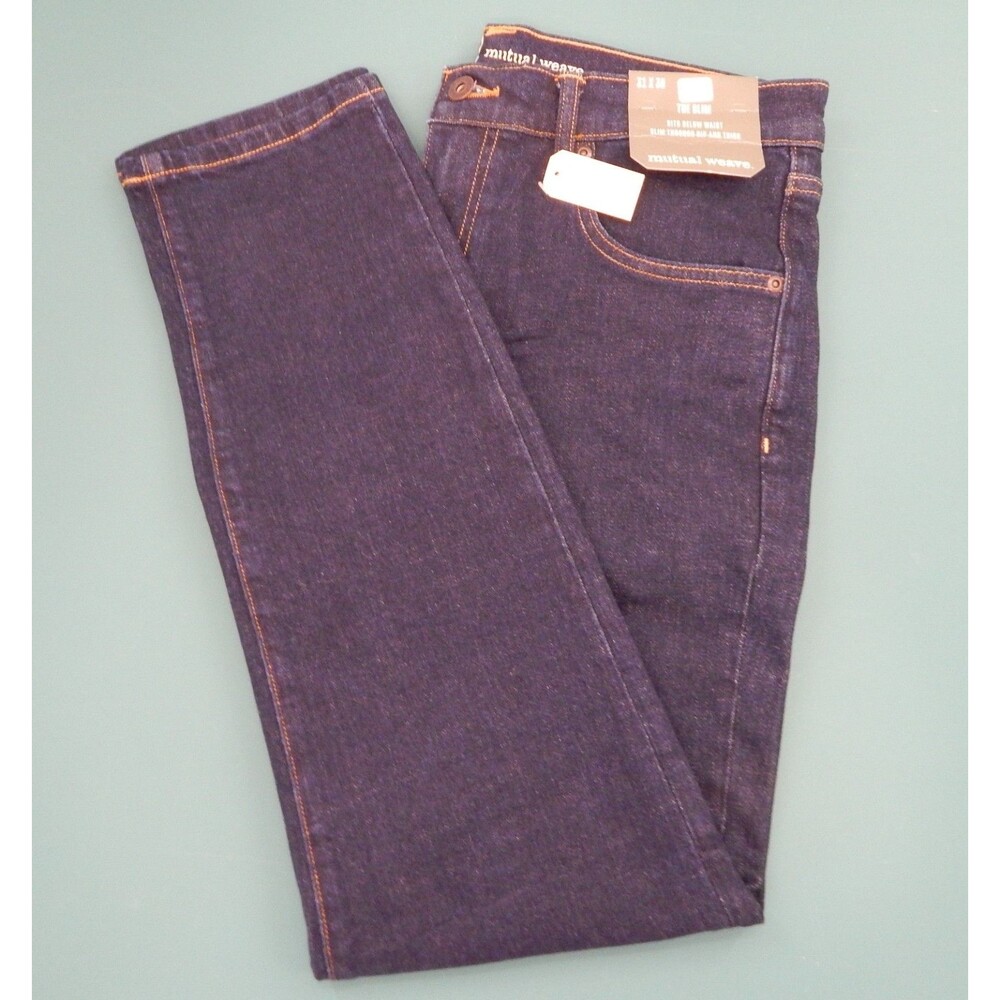 NWT Mutual Weave Jeans THE SLIM 31x30 DARK INDIGO Wash SLIM Through Hip & Thigh